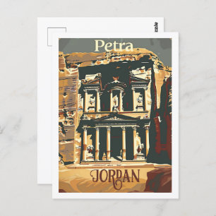 Petra Jordan Vintage Famous Travel Place Postcard