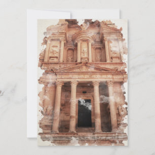 Petra Jordan Watercolor Art Postcard