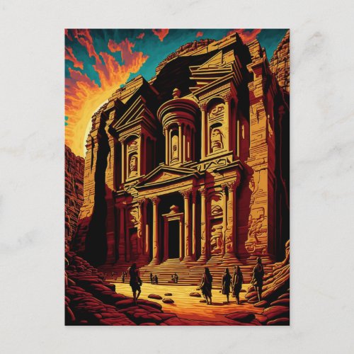 Petra Jordan Wonders of the World Pop Art  Postcard