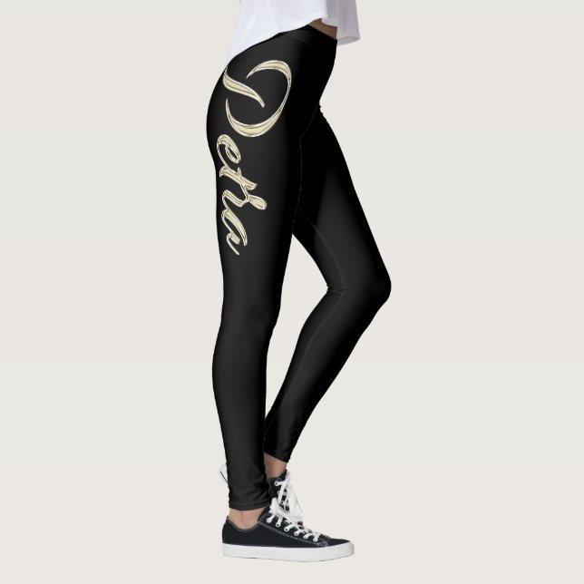 Petra white gold Handwriting trousers Leggings (Right)