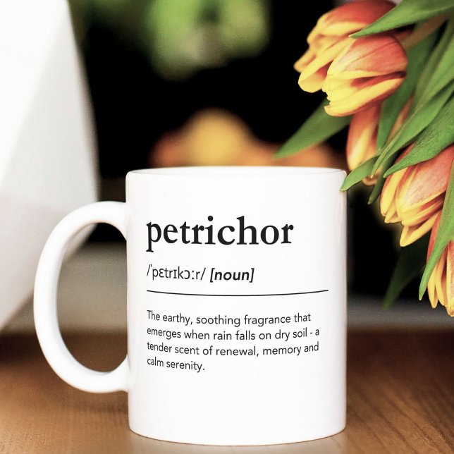 Petrichor Definition Rain Lover Home Decor Gift Coffee Mug (Creator Uploaded)