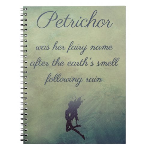 Petrichor Rain Fairy Whimsical Vintage Style Notebook