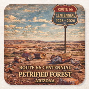 Petrified Forest Arizona Centennial Anniversary Square Paper Coaster