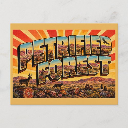 Petrified Forest Arizona Painted Desert Badlands Postcard