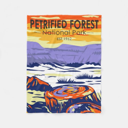 Petrified Forest National Park Arizona Vintage Fleece Blanket