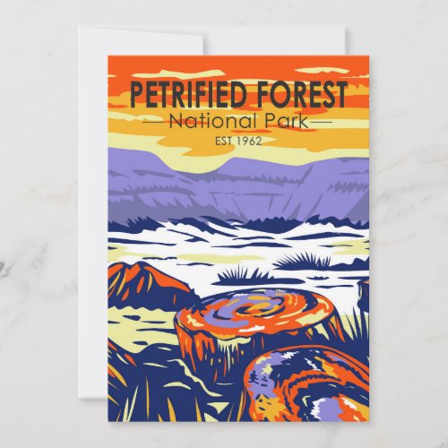 Petrified Forest National Park Arizona Vintage Holiday Card