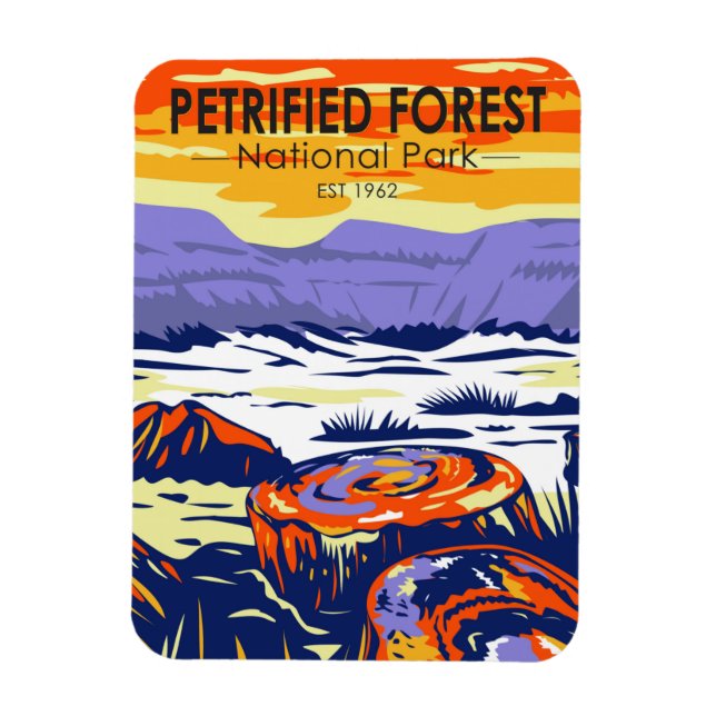 Petrified Forest National Park Arizona Vintage Magnet (Vertical)