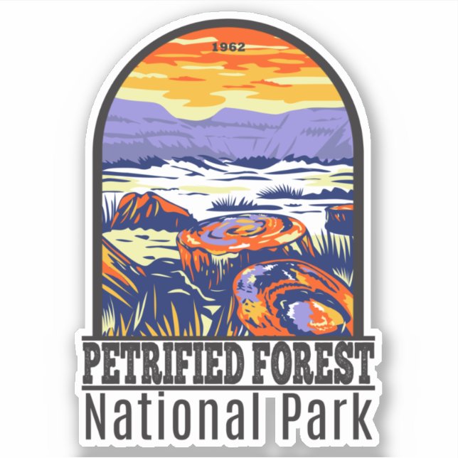 Petrified Forest National Park Arizona Vintage Sticker (Front)