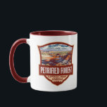 Petrified Forest National Park Illustration Retro  Mug<br><div class="desc">Petrified Forest vector artwork design. The park is in northeastern Arizona and has large deposits of petrified wood.</div>