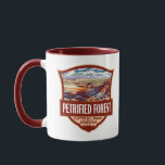 Petrified Forest National Park Illustration Retro  Mug<br><div class="desc">Petrified Forest vector artwork design. The park is in northeastern Arizona and has large deposits of petrified wood.</div>