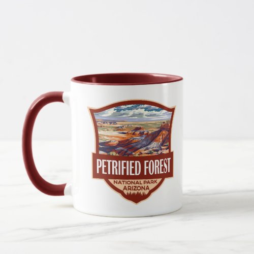 Petrified Forest National Park Illustration Retro  Mug