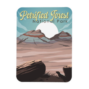 Petrified Forest National Park Illustration Travel Magnet