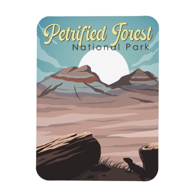 Petrified Forest National Park Illustration Travel Magnet (Vertical)