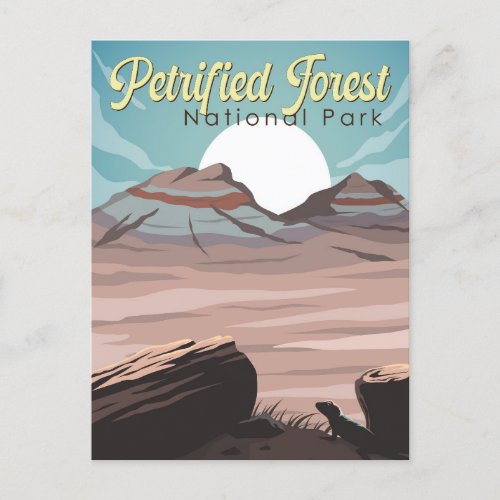 Petrified Forest National Park Illustration Travel Postcard