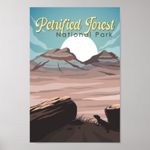 Petrified Forest National Park Illustration Travel Poster