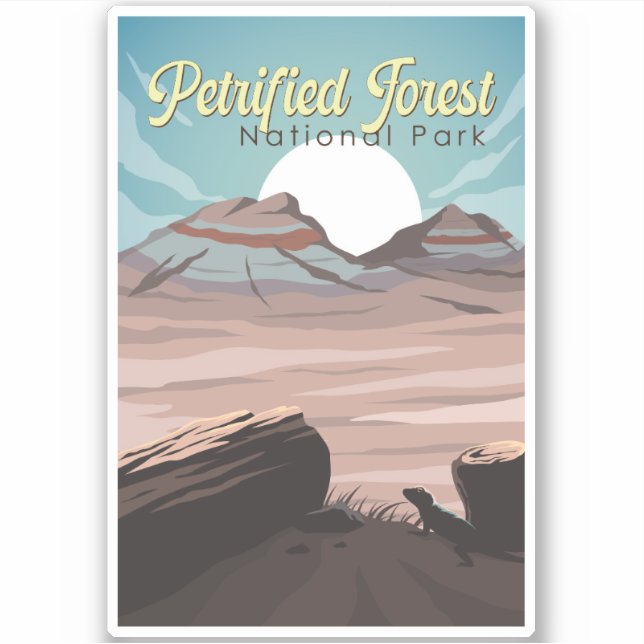 Petrified Forest National Park Illustration Travel Sticker (Front)