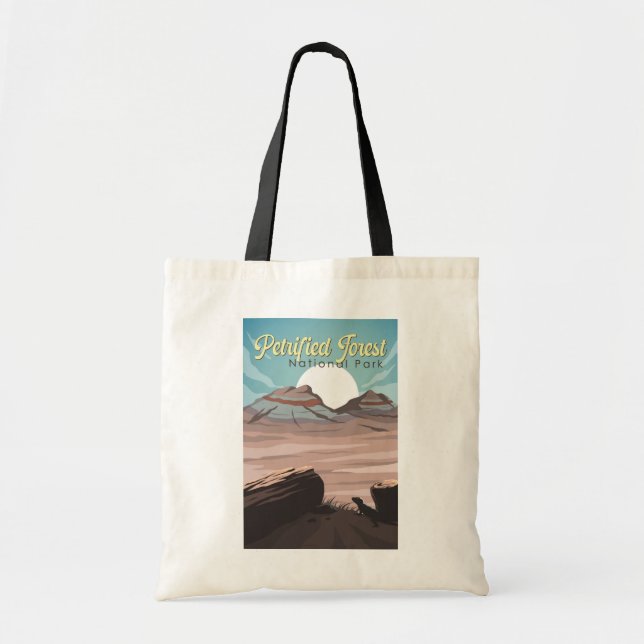 Petrified Forest National Park Illustration Travel Tote Bag (Front)
