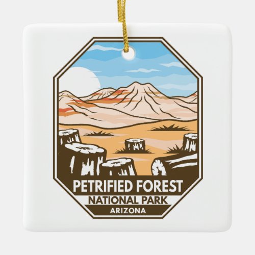 Petrified Forest National Park Minimal Retro Ceramic Ornament