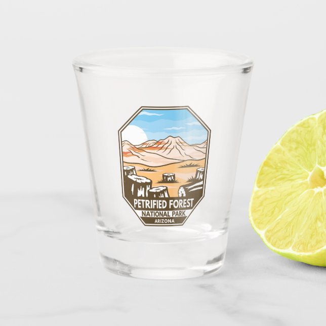 Petrified Forest National Park Minimal Retro Shot Glass (Front)