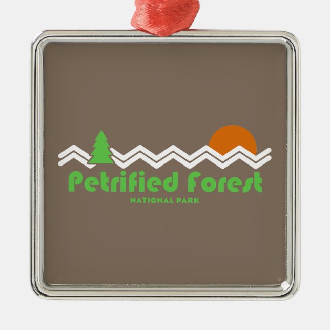 Petrified Forest National Park Retro Metal Ornament (Front)