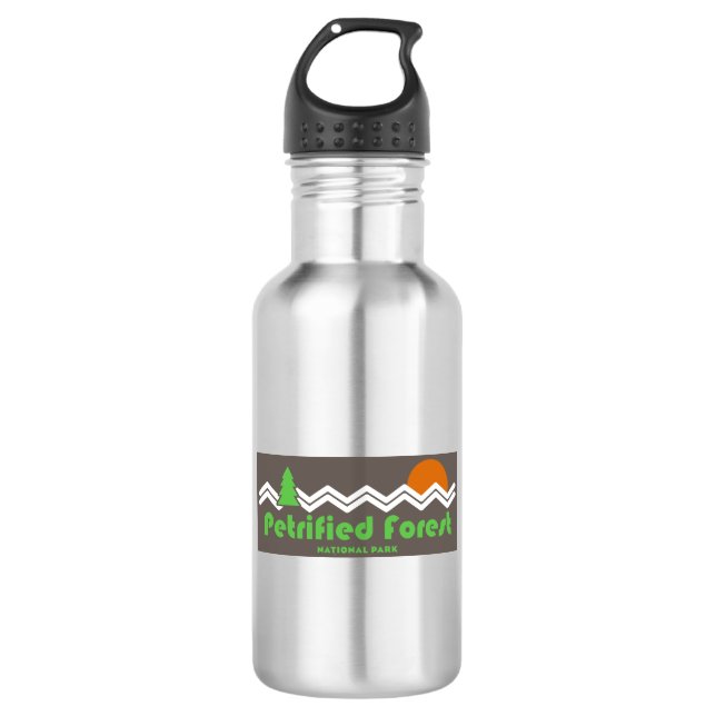 Petrified Forest National Park Retro Stainless Steel Water Bottle (Front)