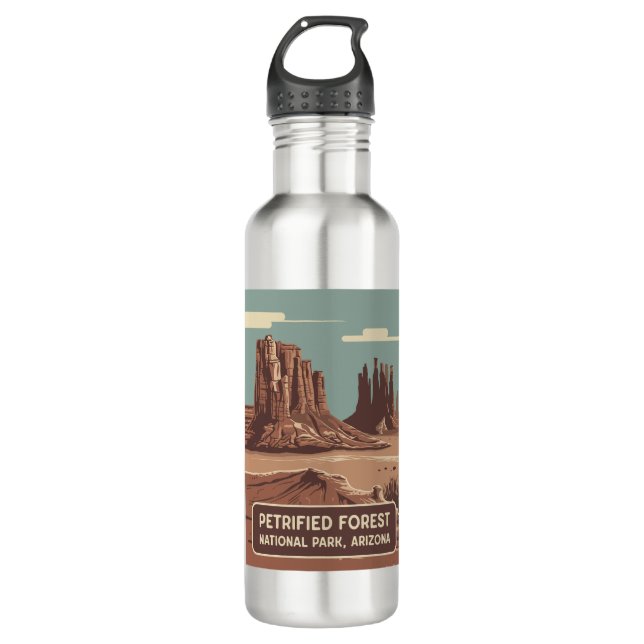 Petrified Forest National Park Stainless Steel Water Bottle (Front)