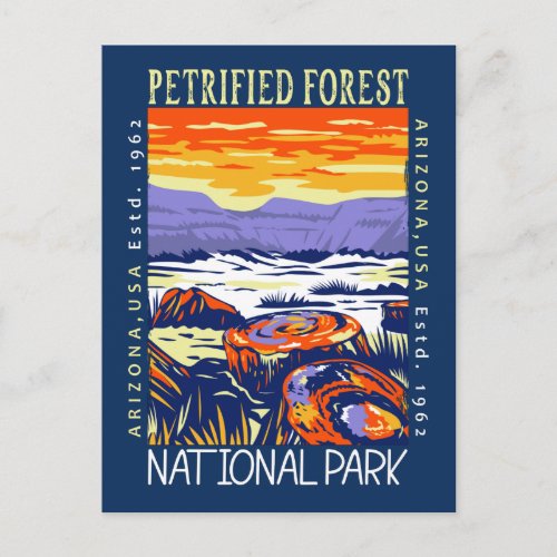 Petrified Forest National Park Vintage Distressed Postcard