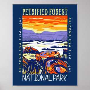 Petrified Forest National Park Vintage Distressed  Poster