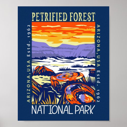 Petrified Forest National Park Vintage Distressed  Poster
