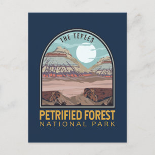 Petrified Forest National Park Vintage Emblem Postcard