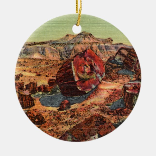 Petrified Forest Vintage Arizona Ornament (Front)