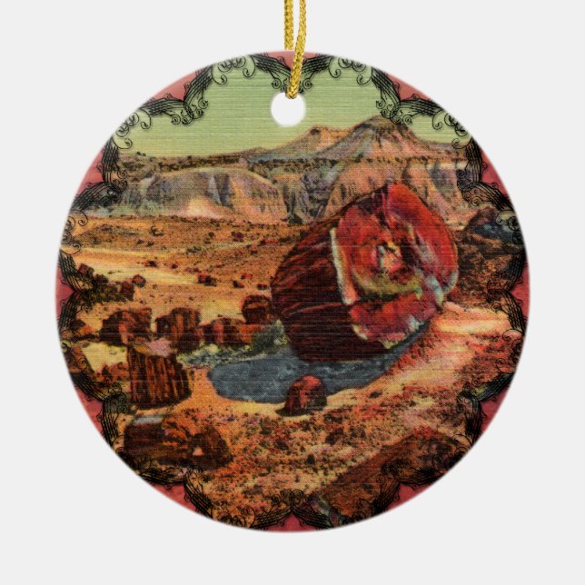 Petrified Forest Vintage Arizona Ornament (Front)