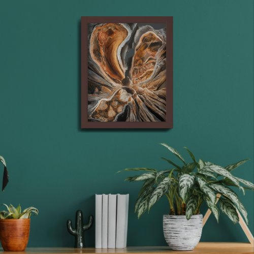 Petrified Wood Abstract Art Inspired by Nature Framed Art