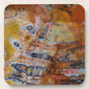 Petrified Wood Brown Beverage Coaster