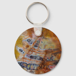Petrified Wood Brown Keychain