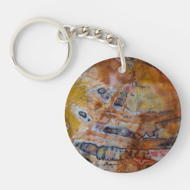 Petrified Wood Brown Keychain (Front)