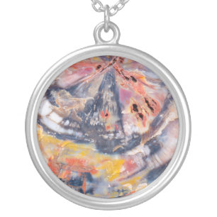 Petrified wood detail, Arizona Silver Plated Necklace