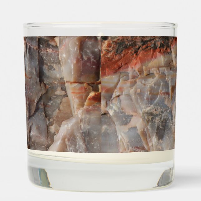 Petrified Wood Image Vacation Memories   Scented Candle (Left)
