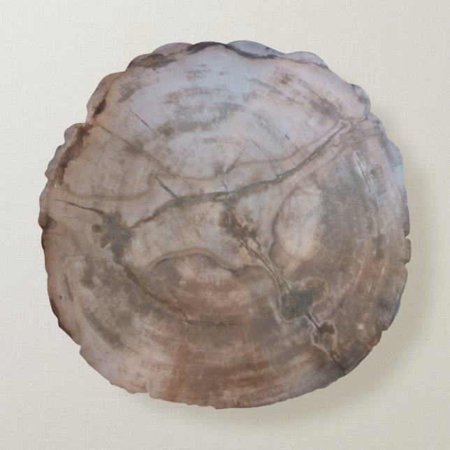 Petrified Wood Round Pillow (Front)