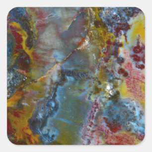 Petrified wood texture square sticker
