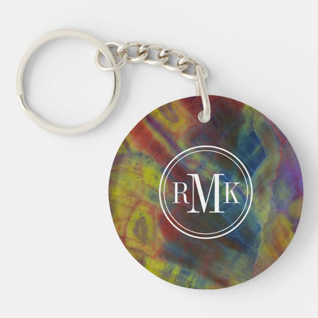 Petrified Wood Vertical Keychain (Front)