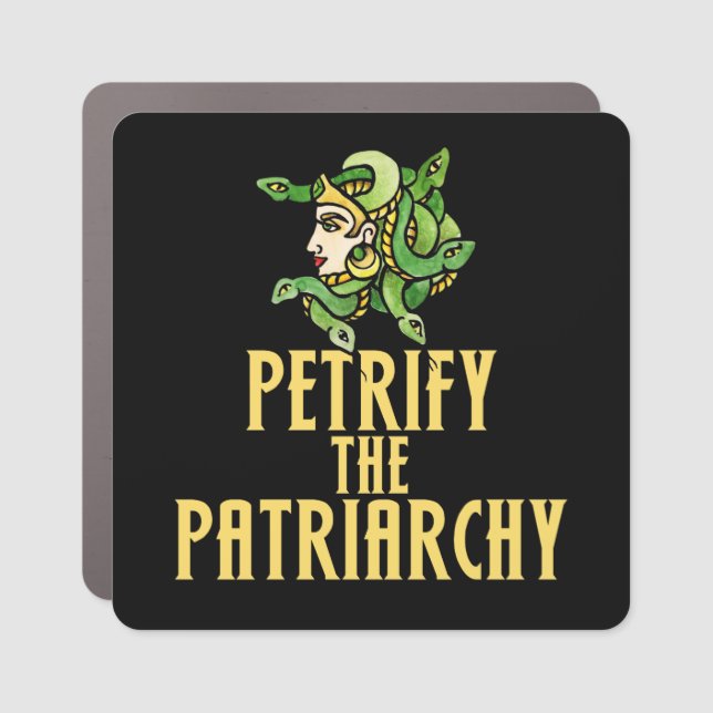 Petrify the patriarchy Medusa Feminist Car Magnet (Front)