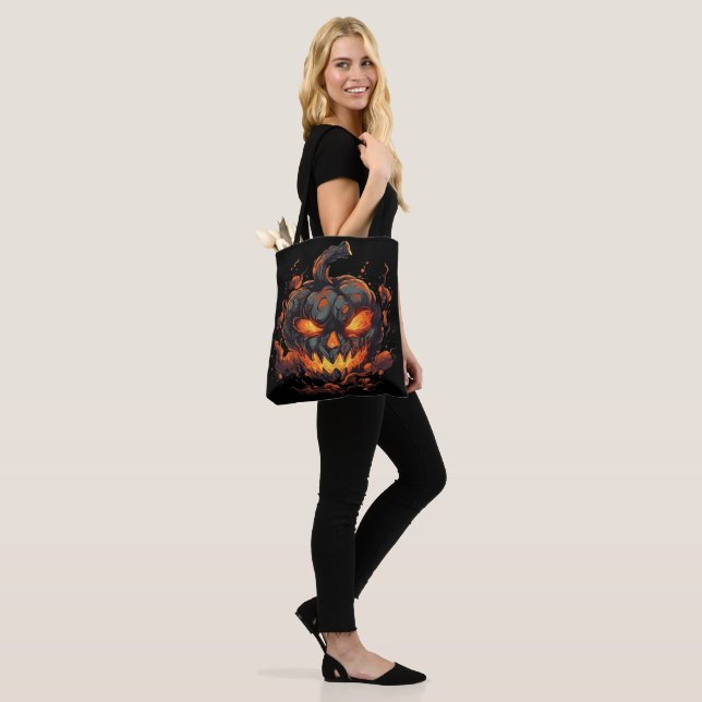  Petrifying Pumpkin Tote Bag (On Model)