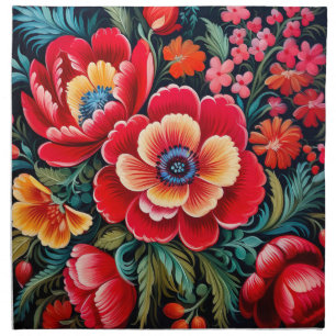 Petrikivka Ukrainian traditional folk art Cloth Napkin