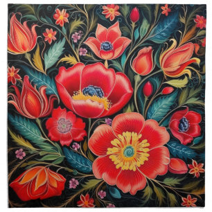 Petrikivka Ukrainian traditional folk art Cloth Napkin