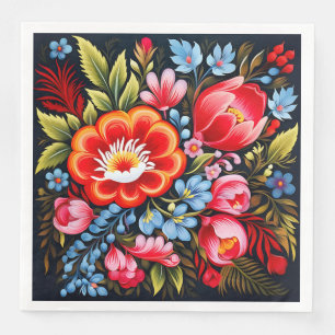 Petrikivka Ukrainian traditional folk art Paper Dinner Napkins