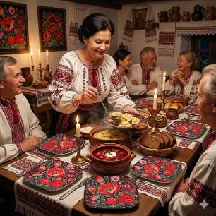 Petrikivka Ukrainian traditional folk art Paper Plates