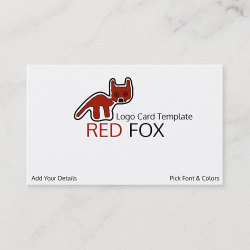 Petroglyph Fox Symbol _ Red Fox Business Card