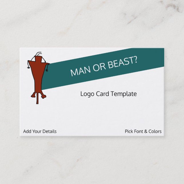 Petroglyph Man Or Beast Red Logo Business Card (Front)