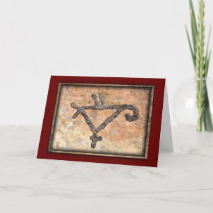 Petroglyph of a Stylized Parrot Thank You Card